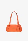 Versace Tag Bowling Leather Shoulder Bag