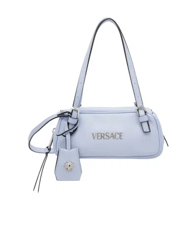 Versace Tag Bowling Mini Bag In Blue