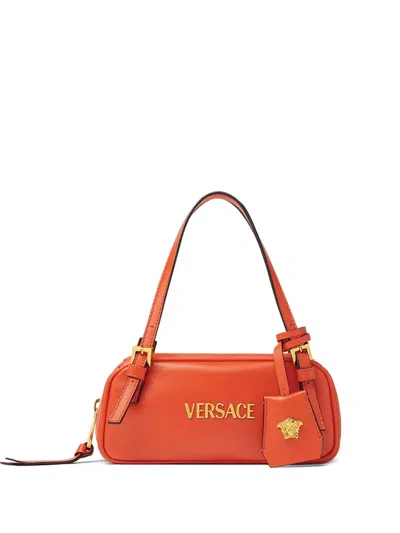 Versace Tag Bowling Mini Bag In Orange