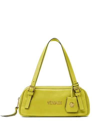 Versace Tag Bowling Shoulder Bag In Green