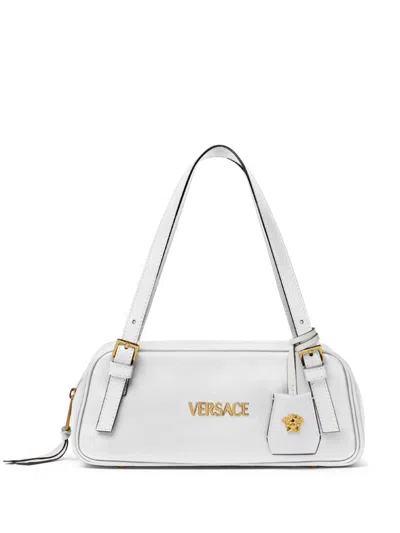Versace Tag Bowling Shoulder Bag In White