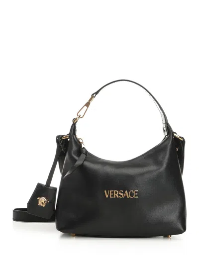 Versace Tag Hobo Bag Handbags Black