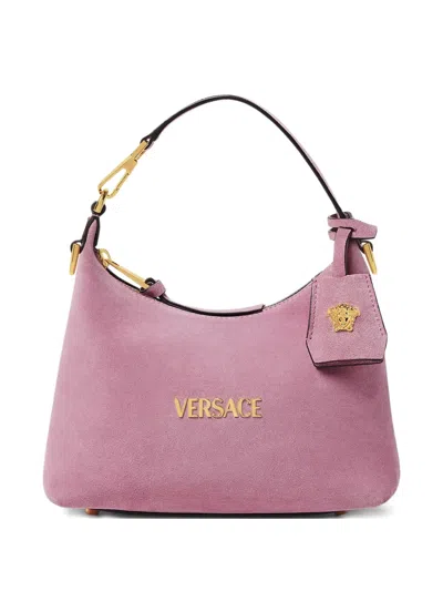 Versace Tag Logo Shoulder Bag In Pink