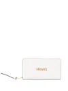 Versace Tag Long Wallet In White