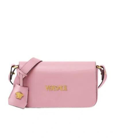 Versace Tag Mini Shoulder Bag In Pink