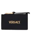 Versace Tag Nappa Logo Card Holder In Black