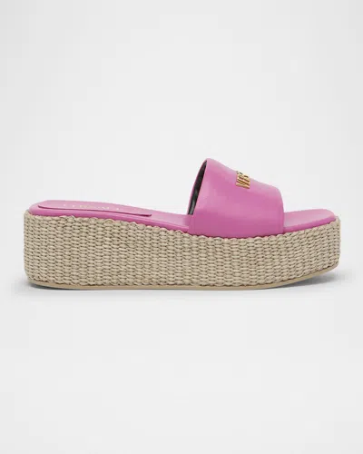 Versace Tag Platform Lambskin Leather Mules