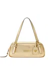 Versace Tag Bowling Metallic Shoulder Bag In Brown