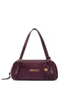 Versace Tag Shoulder Bag In Burgundy