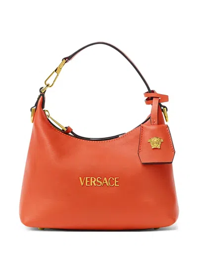 Versace Tag Shoulder Bag In Orange