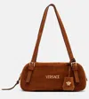 Versace Tag Aus Veloursleder In Brown