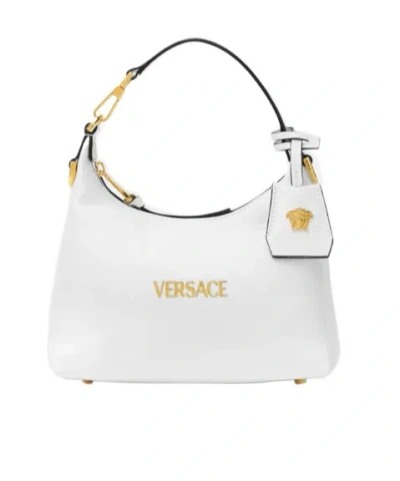 Versace Tag Tote Bag In White