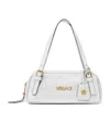 Versace Tag Zipper Shoulder Bag In White