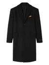 Versace Single-breasted Coat In Black