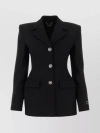 Versace Tailored Blazer With Notched Lapels And Structured Shoulders In Black
