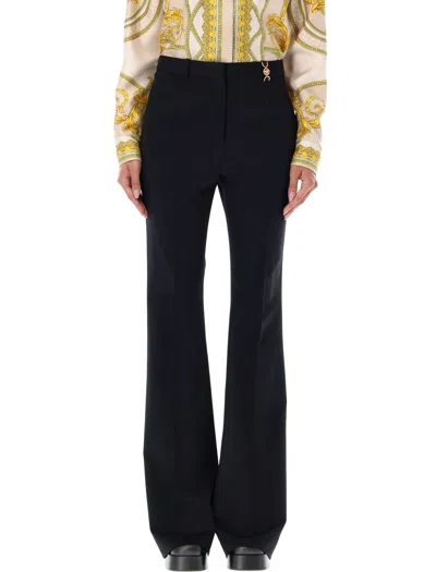 Versace Tailored High-waist Flared Trousers In Nero