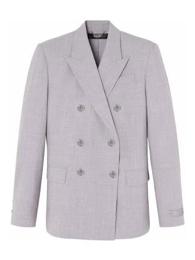 Versace Tailored Jacket In Gray