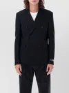 Versace Virgin Wool Double-breasted Blazer In Black