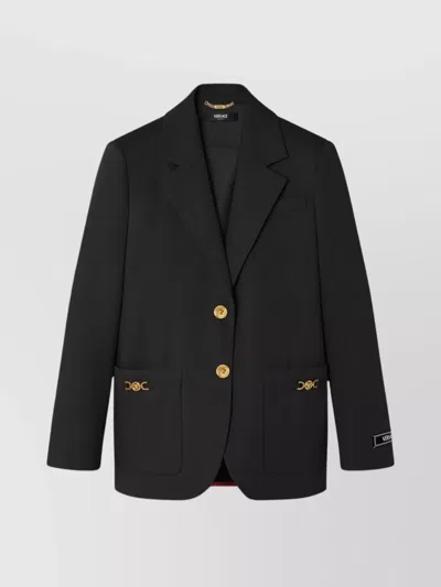 Versace Tailored Jacket With Embellished Back Detail In Black