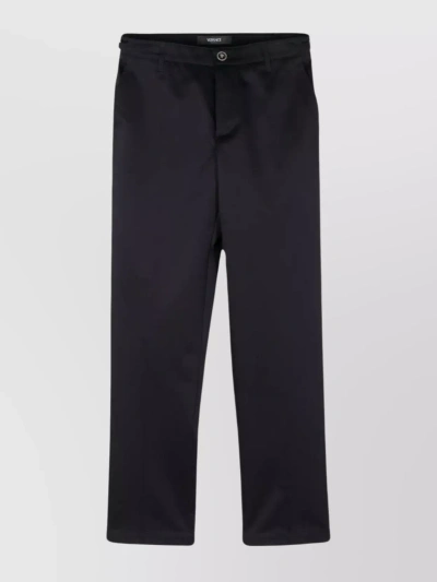 Versace Tailored Pants With Adjustable Waist Straps In Blue