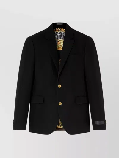 VERSACE TAILORED SINGLE BREASTED BLAZER WITH NOTCHED LAPELS