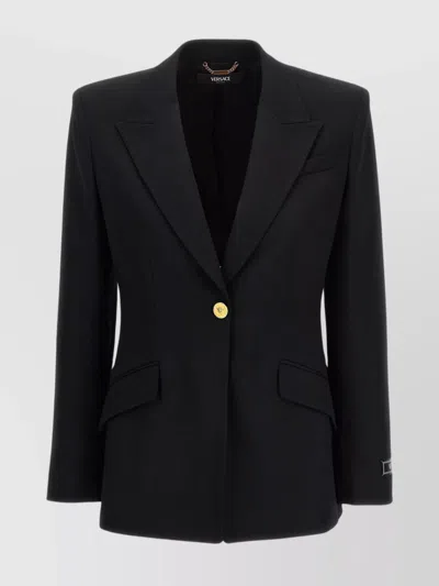 Versace Tailored Single-breasted Jacket Notch Lapel In Black