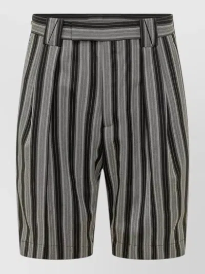 Versace Tailored Stripe Waistband Shorts Belt Loops In Multi