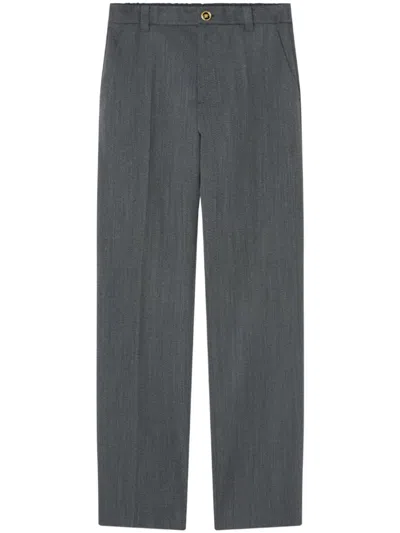 Versace Mouliné Tailored Trousers In Noir+gris