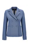 Versace Tailored Wool-blend Blazer In Light Blue
