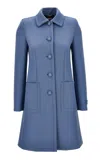 Versace Tailored Wool-blend Coat In Light Blue
