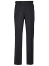 Versace Greca-print Straight-leg Tailored Trousers In Nero