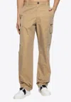 Versace Tailoring Label Cargo Pants In Neutral