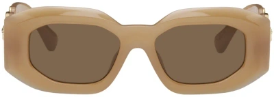 Versace Tan Maxi Medusa Biggie Sunglasses In 546773