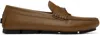 Versace Tan Medusa Biggie Suede Driver Loafers In 1n93e & Dark Toffee