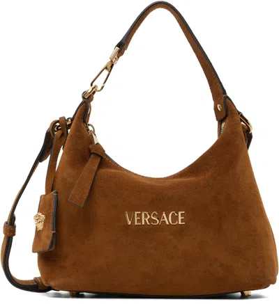 Versace Tan  Tag Suede Bag
