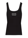 Versace Tank Top Gots Cotton Rib Stretch Tops Black