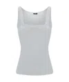 Versace 90s Logo Ribbed Tank Top In Gray