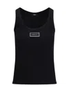 Versace Tank Top In Cotton Rib Stretch In Black