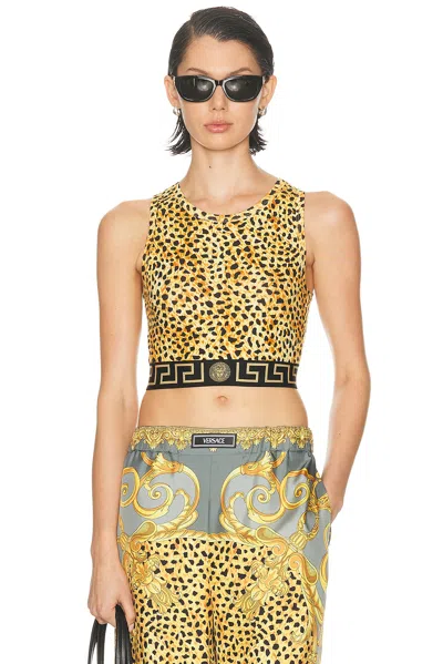 Versace Tank Top In Brown