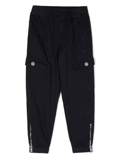 Versace Kids' Tapered Cargo Trousers In Blue