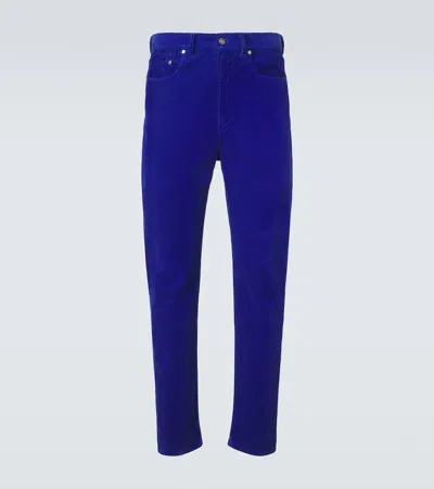 Versace Tapered Cotton Corduroy Pants In Animal Print