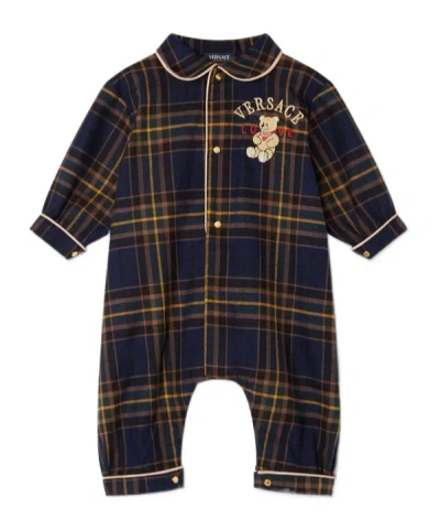 Versace Tartan Love Teddy Romper In Black