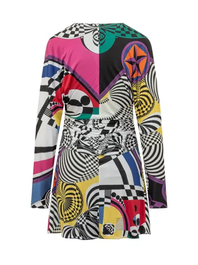 Versace Teatro All-over Dress In Multicolor