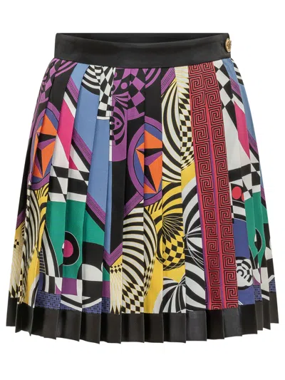 Versace Teatro Foulard-inspired Skirt In Multi