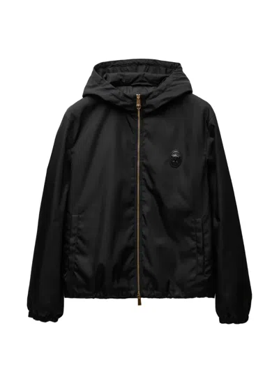 Versace Technical Twill Blouson In Black