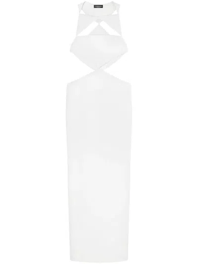 Versace Techno Bonded Granite` Gown In White