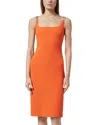 Versace Medusa Cady Fitted Dress In Papaya