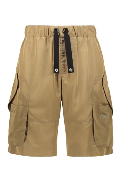 Versace Techno Fabric Bermuda-shorts In Brown