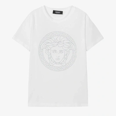 Versace Teen Girls White Cotton Medusa T-shirt