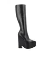 Versace Black Tempest Knee High Platform Boots In Black